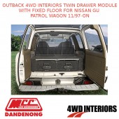 OUTBACK 4WD INTERIOR TWIN DRAWER FIXED FLOOR FIT NISSAN GU PATROL WAGON 11/97-ON